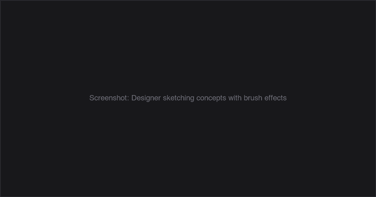 Designer sketching creative concepts with brush effects