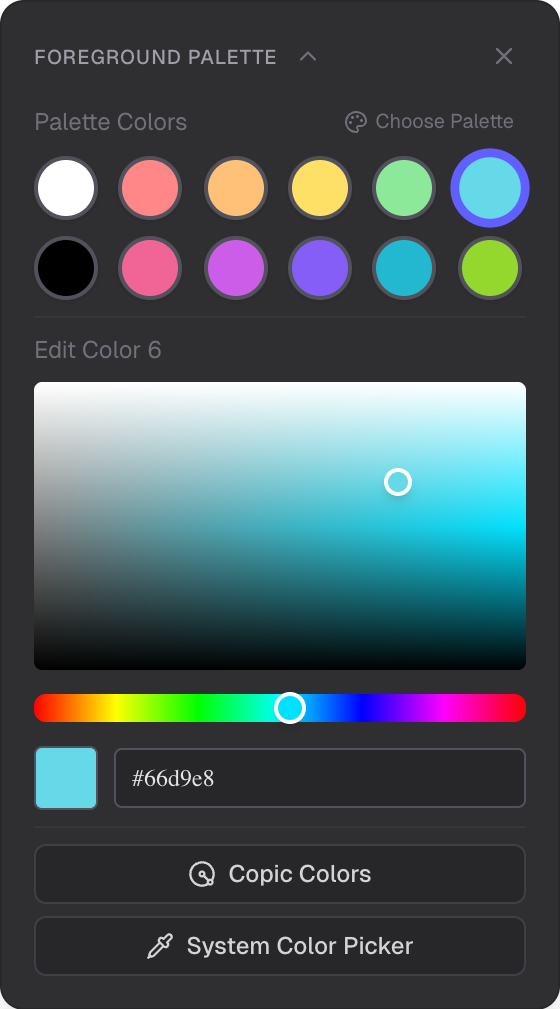 Foreground Palette Editor