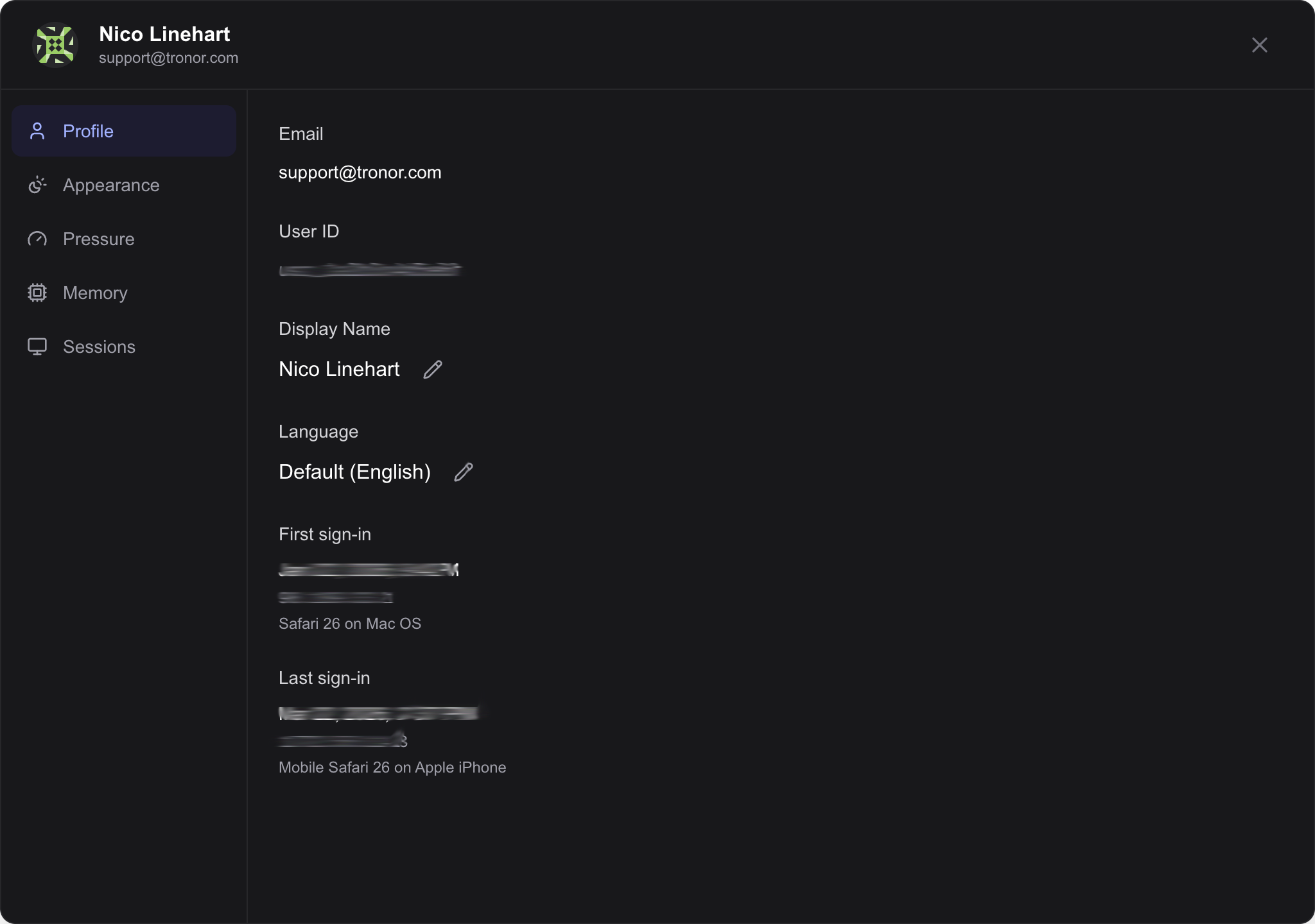 Profile Tab
